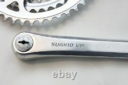 VINTAGE SUGINO VP 170mm 5 BOLT 48/38/28T TRIPLE CRANK SET Steel chainrings