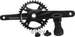 Versatile 170mm Crank Arm Set with 38T Narrow Wide Chainring Matte Black