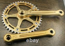 Vintage 80s Campagnolo Old School Gold BMX Bike CRANKS 170 43t NOS Pista Bicycle