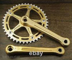 Vintage 80s Campagnolo Old School Gold BMX Bike CRANKS 170 43t NOS Pista Bicycle