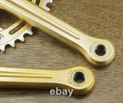 Vintage 80s Campagnolo Old School Gold BMX Bike CRANKS 170 43t NOS Pista Bicycle