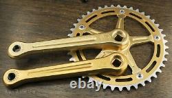 Vintage 80s Campagnolo Old School Gold BMX Bike CRANKS 170 43t NOS Pista Bicycle