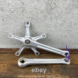 Vintage Bianchi Crank Set 170 mm 144 Double 5 Arm Alloy Race Stamped Ofmega