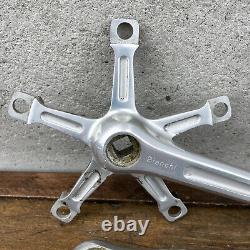 Vintage Bianchi Crank Set 170 mm 144 Double 5 Arm Alloy Race Stamped Ofmega