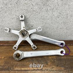 Vintage Bianchi Crank Set 170 mm 144 Double 5 Arm Alloy Race Stamped Ofmega