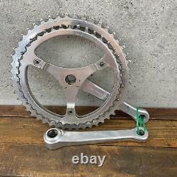 Vintage Campagnolo 150 mm Crank Set 3 Arm Alloy Double Strada 1970s Italy Eroica