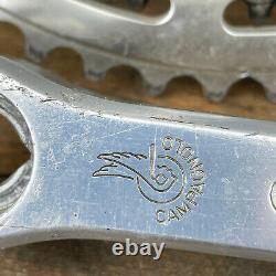 Vintage Campagnolo 150 mm Crank Set 3 Arm Alloy Double Strada 1970s Italy Eroica