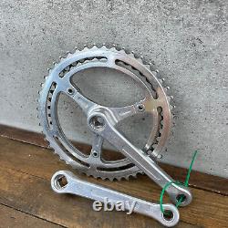 Vintage Campagnolo 150 mm Crank Set 3 Arm Alloy Double Strada 1970s Italy Eroica