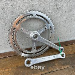 Vintage Campagnolo 150 mm Crank Set 3 Arm Alloy Double Strada 1970s Italy Eroica