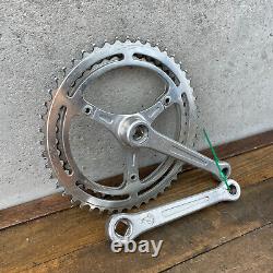 Vintage Campagnolo 150 mm Crank Set 3 Arm Alloy Double Strada 1970s Italy Eroica