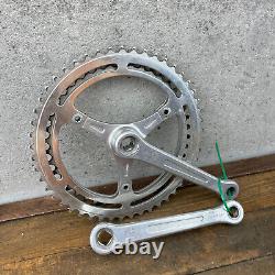 Vintage Campagnolo 150 mm Crank Set 3 Arm Alloy Double Strada 1970s Italy Eroica