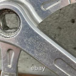 Vintage Campagnolo 150 mm Crank Set 3 Arm Alloy Double Strada 1970s Italy Eroica