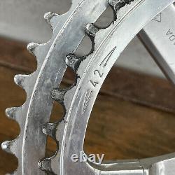 Vintage Campagnolo 150 mm Crank Set 3 Arm Alloy Double Strada 1970s Italy Eroica