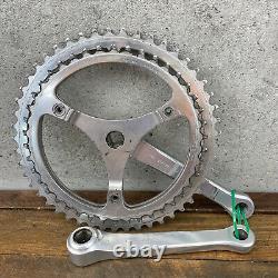 Vintage Campagnolo 150 mm Crank Set 3 Arm Alloy Double Strada 1970s Italy Eroica