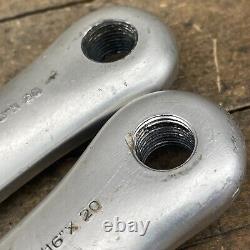 Vintage Campagnolo Crank Set 170 mm Double Square Taper 135 BCD Italy Eroica A2