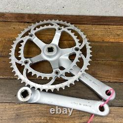 Vintage Campagnolo Crank Set 172.5 mm Double 135 BCD 39T 52T Rings Alloy Race