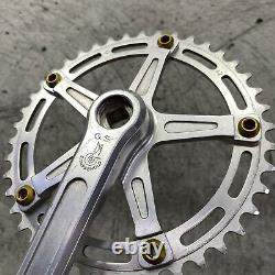 Vintage Campagnolo Crank Set Single Old Road BMX 80s 170mm 42t New Gold Bolts