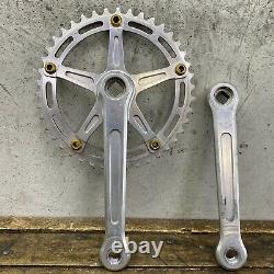 Vintage Campagnolo Crank Set Single Old Road BMX 80s 170mm 42t New Gold Bolts