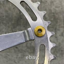 Vintage Campagnolo Crank Set Single Old Road BMX 80s 170mm 42t New Gold Bolts