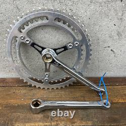 Vintage Campagnolo Gran Sport Crank Set 3 Arm Steel Double Campy Italy Eroica A4