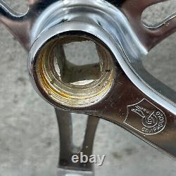 Vintage Campagnolo Gran Sport Crank Set 3 Arm Steel Double Campy Italy Eroica A4