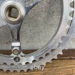 Vintage Campagnolo Gran Sport Crank Set 3 Arm Steel Double Campy Italy Eroica A4