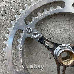 Vintage Campagnolo Gran Sport Crank Set 3 Arm Steel Double Campy Italy Eroica A4