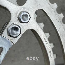 Vintage Campagnolo Gran Sport Crank Set 3 Arm Steel Double Campy Italy Eroica A4