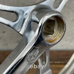 Vintage Campagnolo Gran Sport Crank Set 3 Arm Steel Double Campy Italy Eroica A4