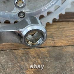 Vintage Campagnolo Gran Sport Crank Set 3 Arm Steel Double Campy Italy Eroica A4
