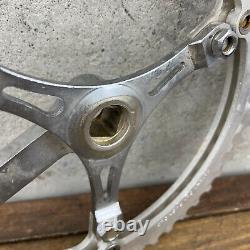 Vintage Campagnolo Gran Sport Crank Set 3 Arm Steel Double Campy Italy Eroica A4