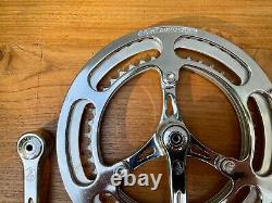Vintage Campagnolo Gran Sport Steel Crank Set 3 Arm Double with Chain guard 1972