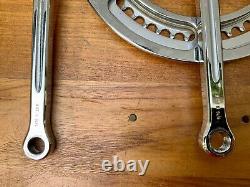 Vintage Campagnolo Gran Sport Steel Crank Set 3 Arm Double with Chain guard 1972