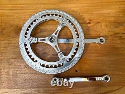 Vintage Campagnolo Gran Sport Steel Crank Set 3 Arm Double with Chain guard 1972