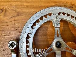 Vintage Campagnolo Gran Sport Steel Crank Set 3 Arm Double with Chain guard 1972