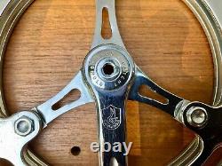 Vintage Campagnolo Gran Sport Steel Crank Set 3 Arm Double with Chain guard 1972