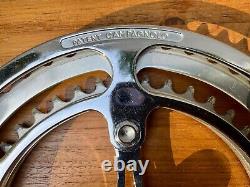 Vintage Campagnolo Gran Sport Steel Crank Set 3 Arm Double with Chain guard 1972