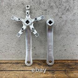 Vintage Campagnolo Racing T Crank Set Triple 175 mm 74 135 BCD Italy 554 Cranks