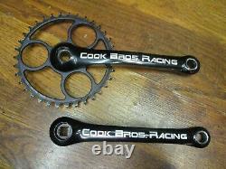 Vintage Cook Bros Racing 175l 35t Square Taper Crank Set Black