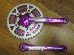 Vintage Cook Bros Racing 175l 94/58 Bcd 44/34/24t Crank Set Purple Anodized