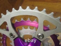 Vintage Cook Bros Racing 175l 94/58 Bcd 44/34/24t Crank Set Purple Anodized