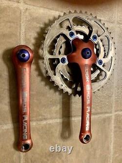 Vintage Cook Bros. Racing Crank Set -Red & Blue 170mm CBR Cook Brothers MTB