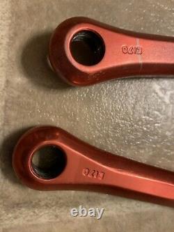 Vintage Cook Bros. Racing Crank Set -Red & Blue 170mm CBR Cook Brothers MTB