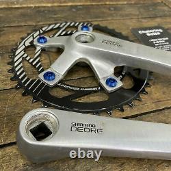 Vintage Crank Set Single Fixie Old BMX Shimano Deore FC-MT60 175mm BLUE