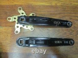 Vintage Kooka 175l 94/58 Bcd Square Taper Crank Arm Set Black & Gold