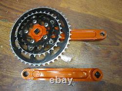 Vintage Race Face 175l 44/32/22t Square Taper Triple Crank Set Orange