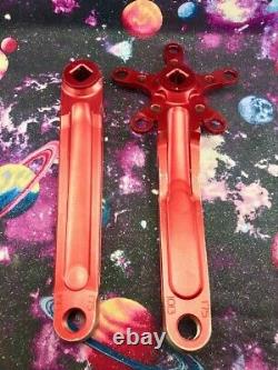 Vintage Race Face Forged Red Anodized Crank Set MTB Bike 175mm Rare Bicycle 90's