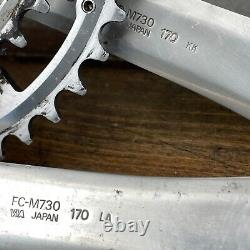 Vintage Shimano Deore XT FC-M730 Crank Set 170 mm Pantograph Biopace SG 110 A4