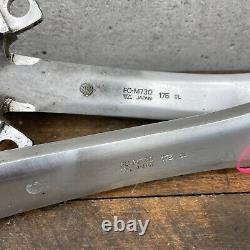 Vintage Shimano Deore XT FC-M730 Crank Set 175 mm Pantograph Cranks 1990s OG A3