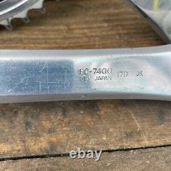 Vintage Shimano Dura Ace Crank Set FC-7400 170 mm Race Cranks 130 mm 1980s A4